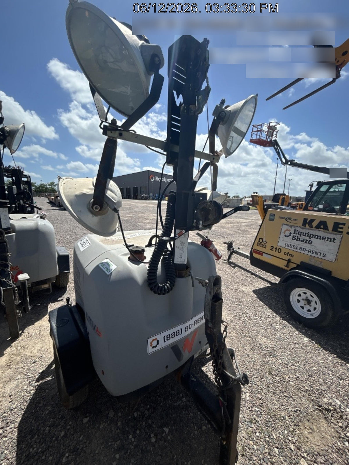 2019 Wacker Neuson LTV6L-MH Wacker Neuson LTV6L Mobile Light Tower w/Fuel Level Sensor Installed