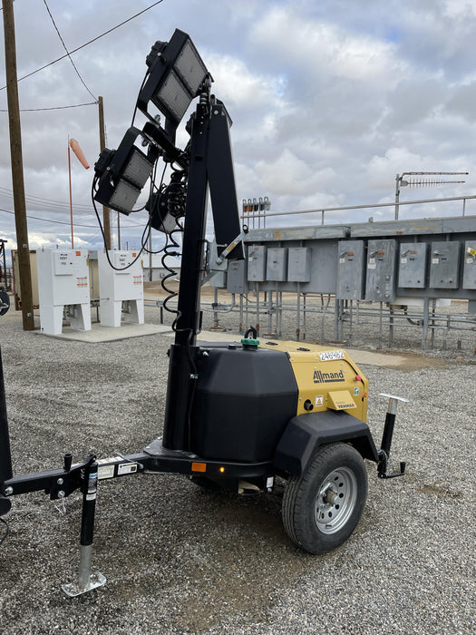 2022 Allmand NLV3GR (4) LED Light Fixture 350W, 23' Vertical Mast, 3kW Prime, Towable, ES Decals, T3
