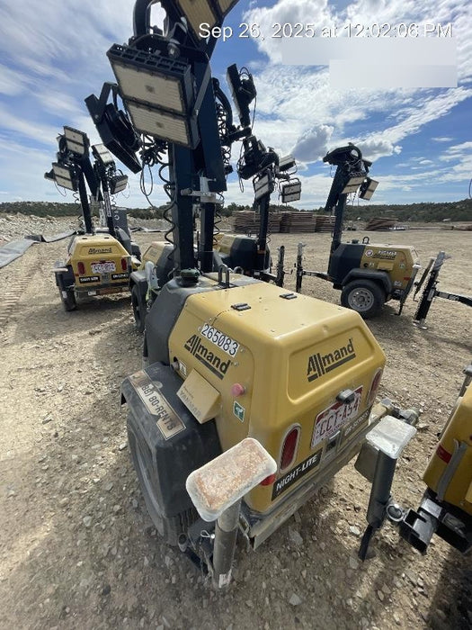 2022 Allmand NLV3GR (4) LED Light Fixture 350W, 23' Vertical Mast, 3kW Prime, Towable, ES Decals, T3