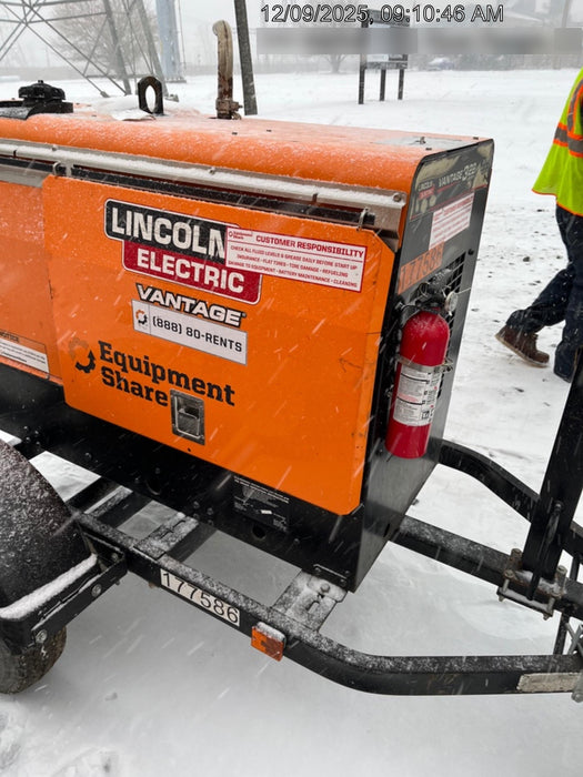 2021 Lincoln Electric Vantage 322 Vantage 322 Ready Pak 3 w/ Decals, ORANGE (includes trailer, cable rack, fender light kit) NO Telematics