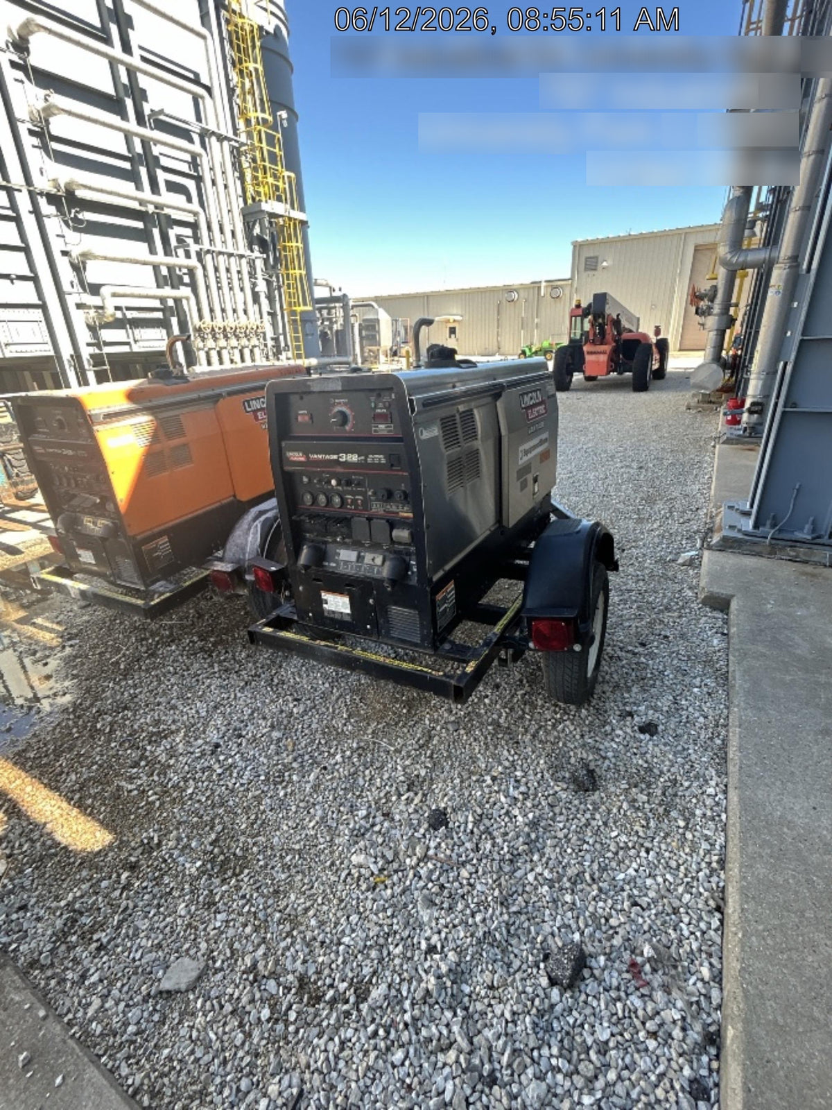2019 Lincoln Electric Vantage 322 Welder Ready-Pak 3, Two wheel trailer, Fender and Light kit, Cable Rack