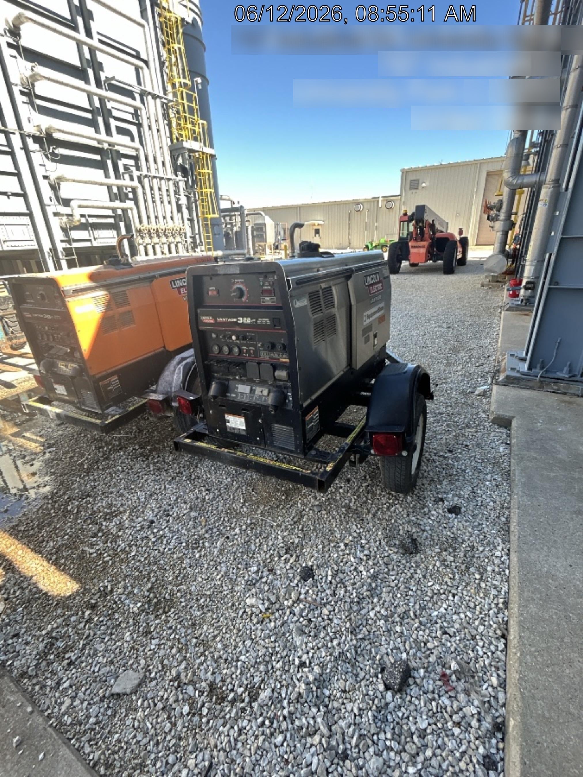 2019 Lincoln Electric Vantage 322 Welder Ready-Pak 3, Two wheel trailer, Fender and Light kit, Cable Rack