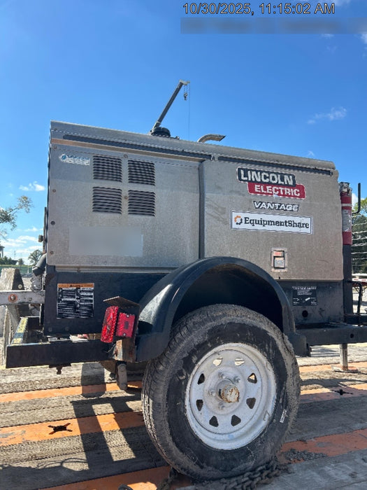2019 Lincoln Electric Vantage 322 Welder Ready-Pak 3, Two wheel trailer, Fender and Light kit, Cable Rack