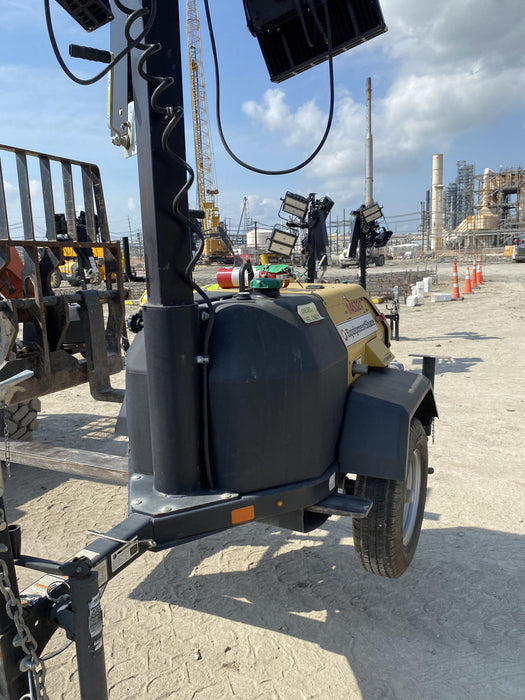 2021 Allmand NLV3GR (4) LED Light Fixture 350W, 23' Vertical Mast, 3kW Prime, Towable, Deep Sea L401, Leveling Jacks, Yanmar T4F 5.8hp