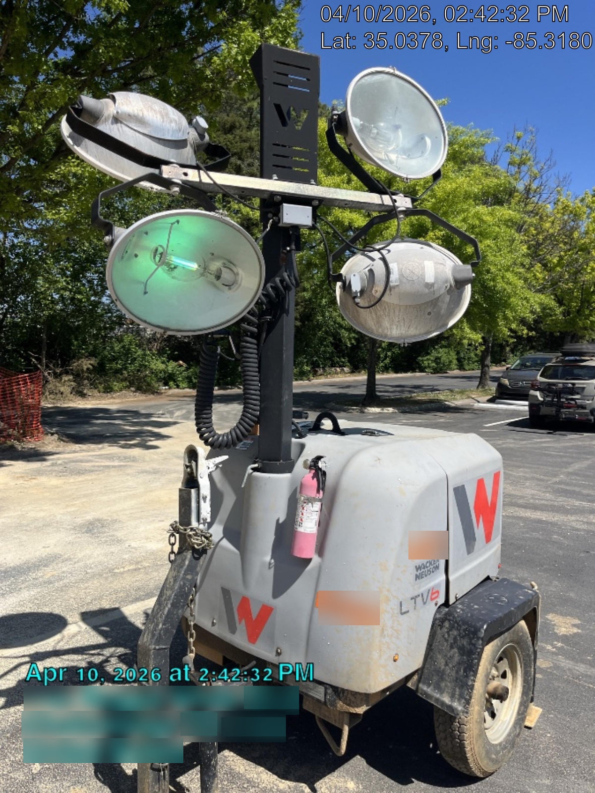 2019 Wacker Neuson LTV6L-MH Wacker Neuson LTV6L Mobile Light Tower w/Fuel Level Sensor Installed