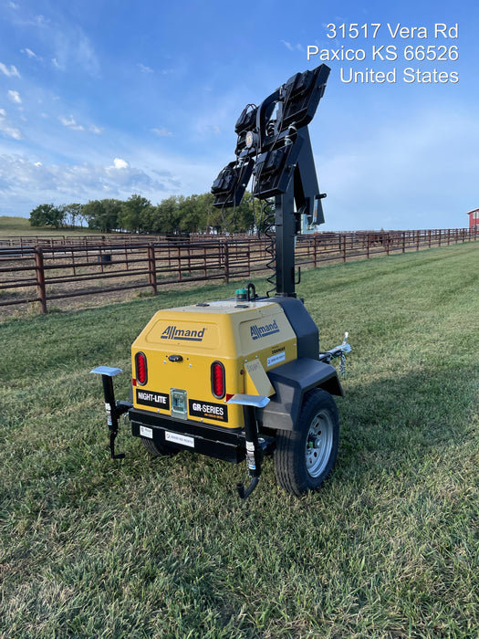 2022 Allmand NLV3GR (4) LED Light Fixture 350W, 23' Vertical Mast, 3kW Prime, Towable, ES Decals, T3