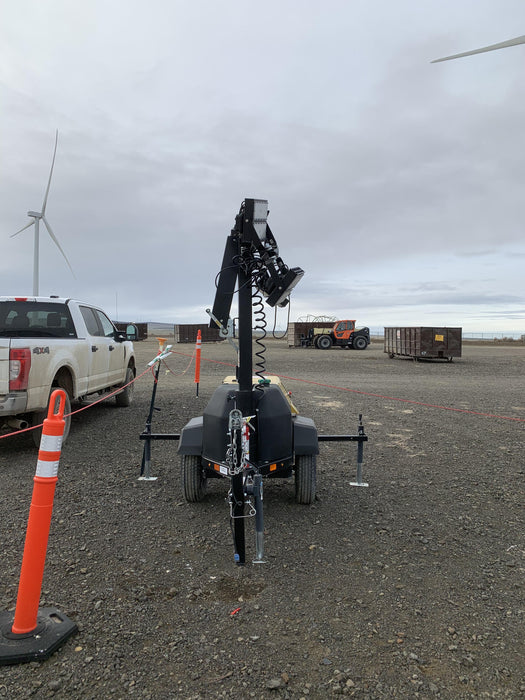 2020 Allmand NLV3GR (4) LED Light Fixture 350W, 23' Vertical Mast, 3kW Prime, Towable, Deep Sea L401, Leveling Jacks, Yanmar T4F 5.8hp