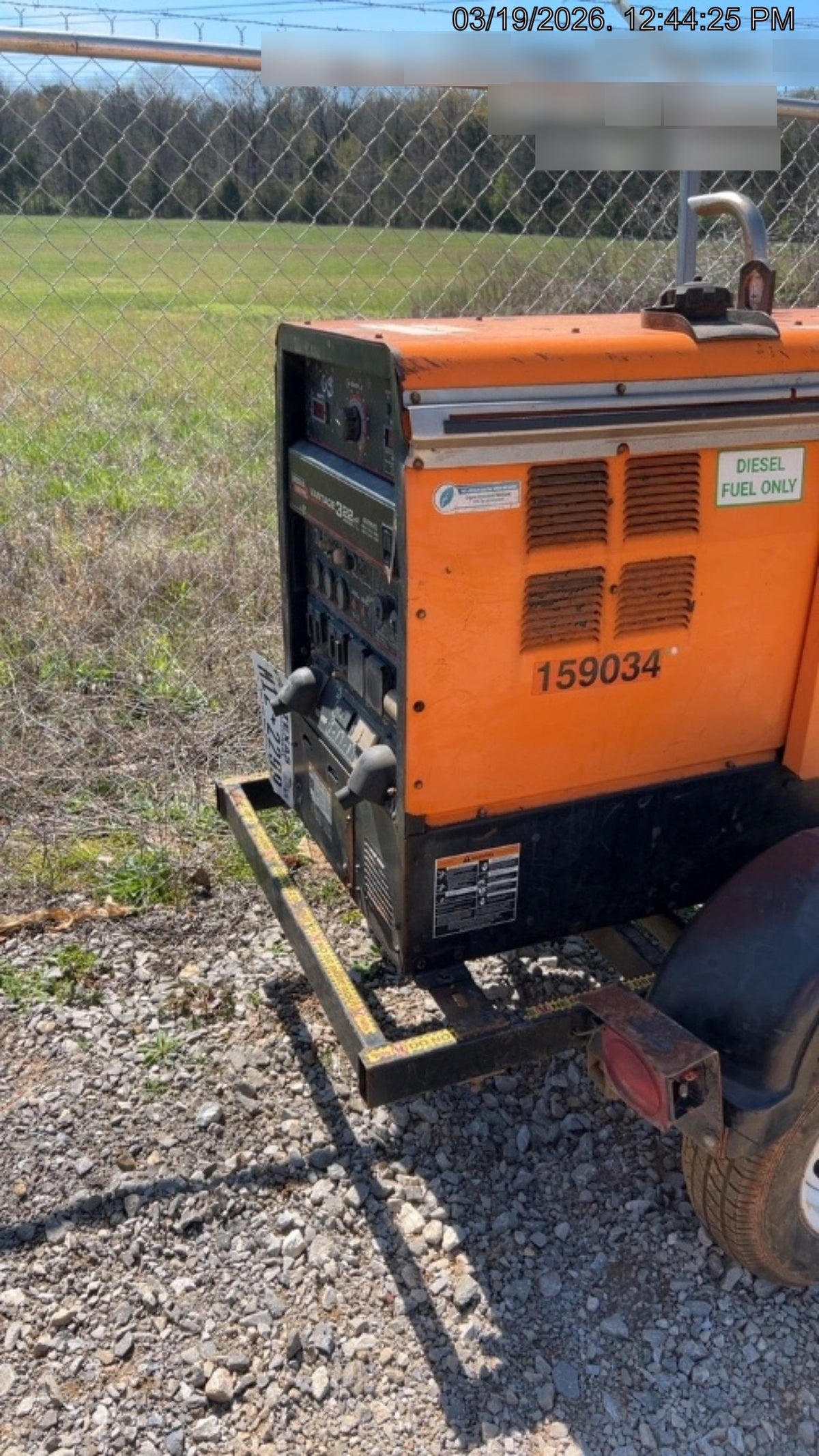 2021 Lincoln Electric Vantage 322 Vantage 322 Ready Pak 3 w/ Decals, ORANGE (includes trailer, cable rack, fender light kit) NO Telematics