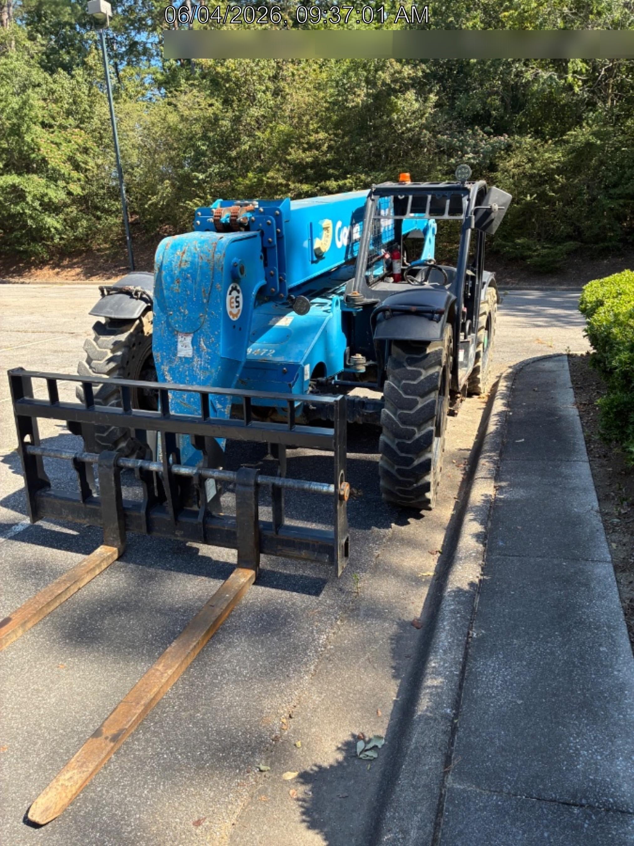 2018 Genie GTH-844 Genie GTH-844D w/Open ROPS, Solid Tires, Work Light/Beacon, 60" Carriage and Forks