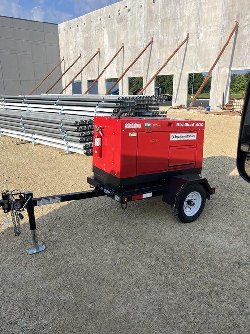 2023 Shindaiwa DGW400MDL Kubota D902 Engine, 23 HP, Dual Op Welder, Wire, Arc, Droop Stick, Tig, and CC Stick Functionality, Simulphase, 3 Phase and 1 Phase Gen Output, Single Axle NB Trlr, Slr Trckl Chrg 12V 12W, Fire Ext
