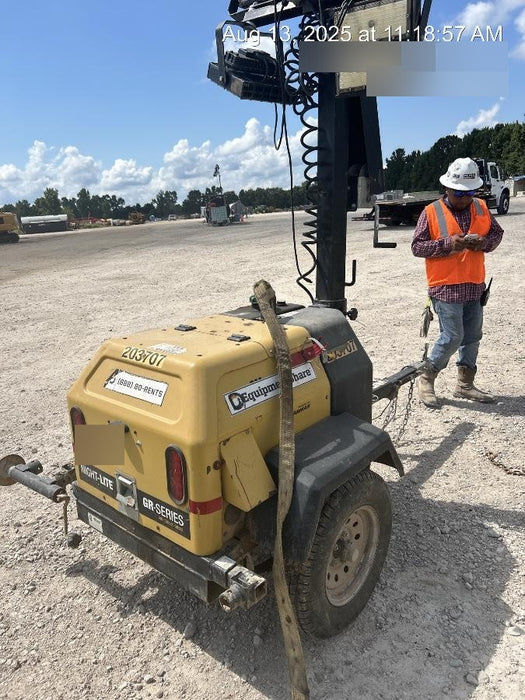 2022 Allmand NLV3GR (4) LED Light Fixture 350W, 23' Vertical Mast, 3kW Prime, Towable, Deep Sea L401, Leveling Jacks, Yanmar T4F 5.8hp