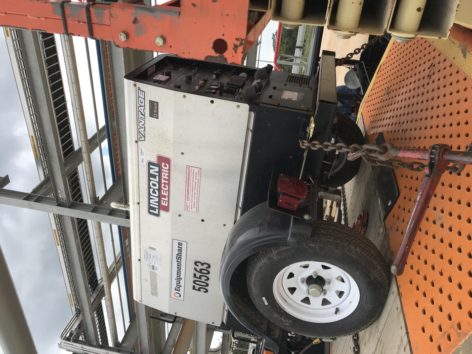 2019 Lincoln Electric Vantage 322 Welder Ready-Pak 3, Two wheel trailer, Fender and Light kit, Cable Rack