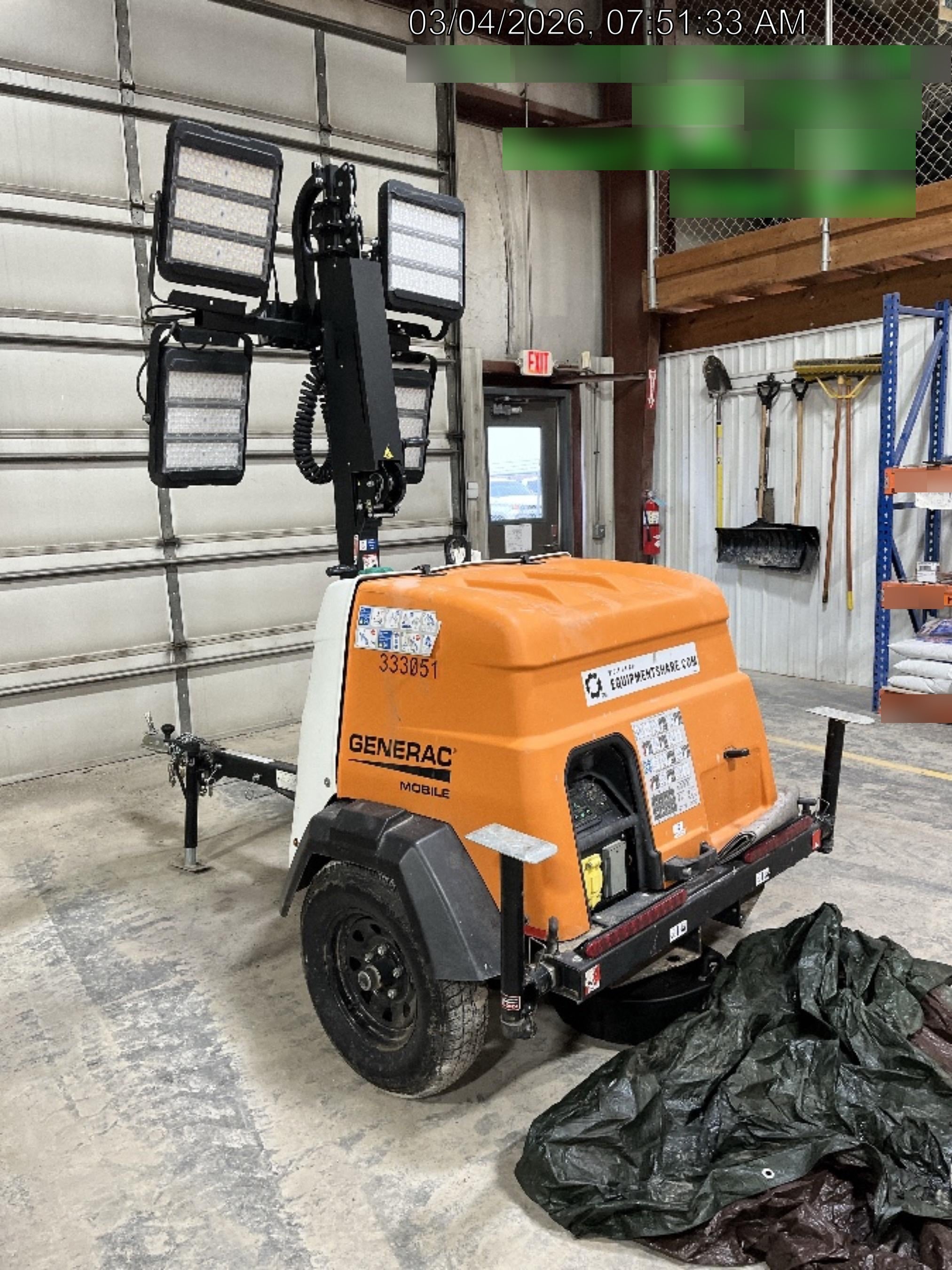 2023 Generac MLT2 Diesel, Flex Switch 120V Input, Powerzone Controller, (4) 320W LED Lights, 4kW Generator, 39.9 Gal Fuel Tank, 2" Ball, T3
