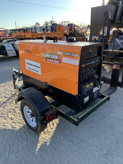 2021 Lincoln Electric Vantage 322 Vantage 322 Ready Pak 3 w/ Decals, ORANGE (includes trailer, cable rack, fender light kit) NO Telematics