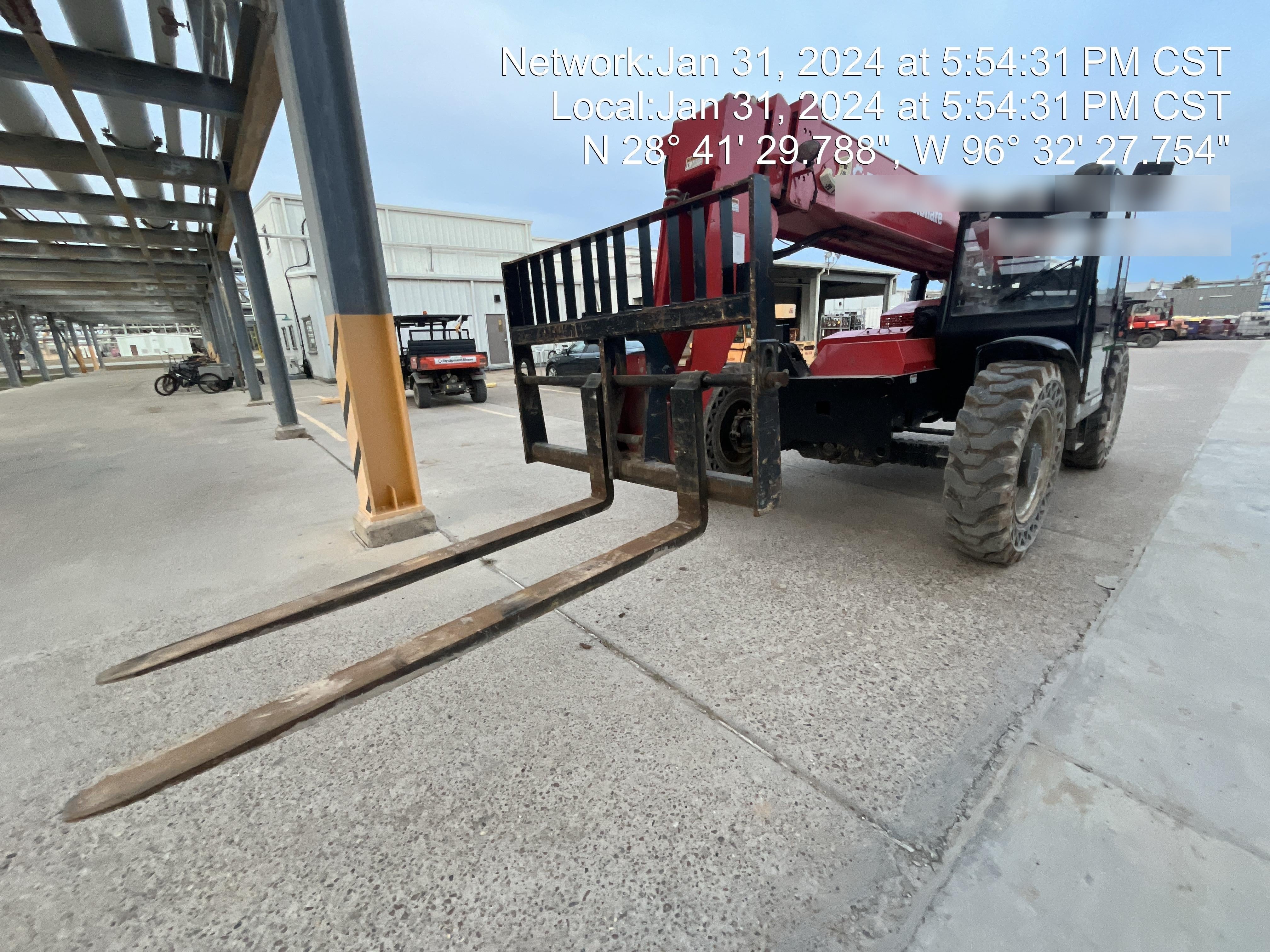 2019 Manitou MTA8044 74hp T4F, Cab/Heat/Air, Cab and Boom LED work lights, Auxiliary Hydraulics, Solid Tires, Amber strobe, Lift Hook 66" Carriage, 60" Forks