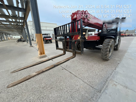 2019 Manitou MTA8044 74hp T4F, Cab/Heat/Air, Cab and Boom LED work lights, Auxiliary Hydraulics, Solid Tires, Amber strobe, Lift Hook 66" Carriage, 60" Forks