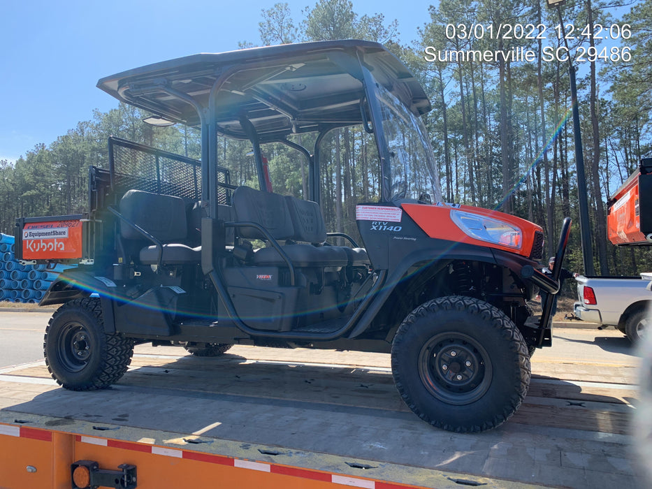 2022 Kubota RTV-X1140W-H Plastic Canopy, Windshield Acrylic Clear, LED Strobe Light, Wire Harness Kit, Back up Alarm