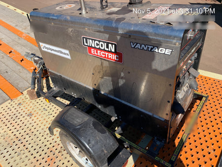 2019 Lincoln Electric Vantage 322 Lincoln Vantage 322 Welder w/Trailer, Light Kit, Cable Rack