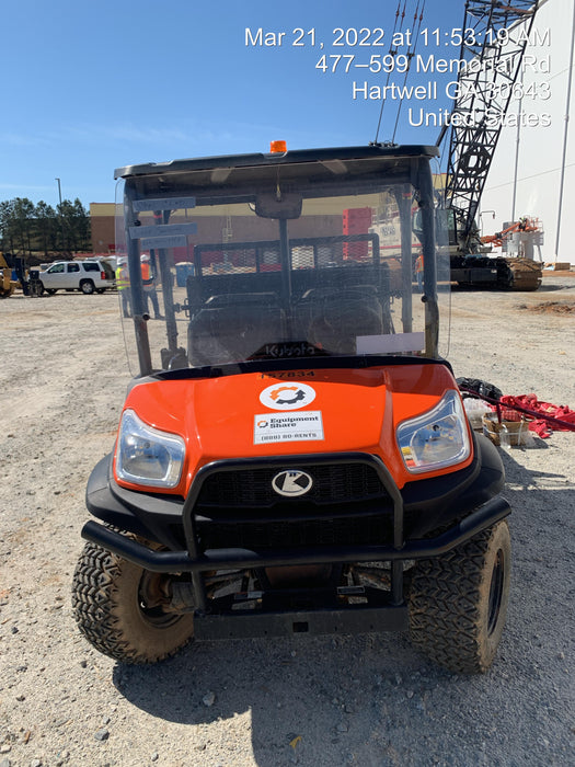 2021 Kubota RTV-X1140W-H Plastic Canopy, Windshield Acrylic Clear, LED Strobe Light, Wire Harness Kit, Back up Alarm
