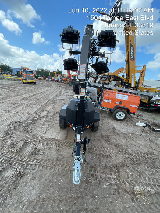 2022 Allmand NLV3GR (4) LED Light Fixture 350W, 23' Vertical Mast, 3kW Prime, Towable, Deep Sea L401, Leveling Jacks, Yanmar T4F 5.8hp