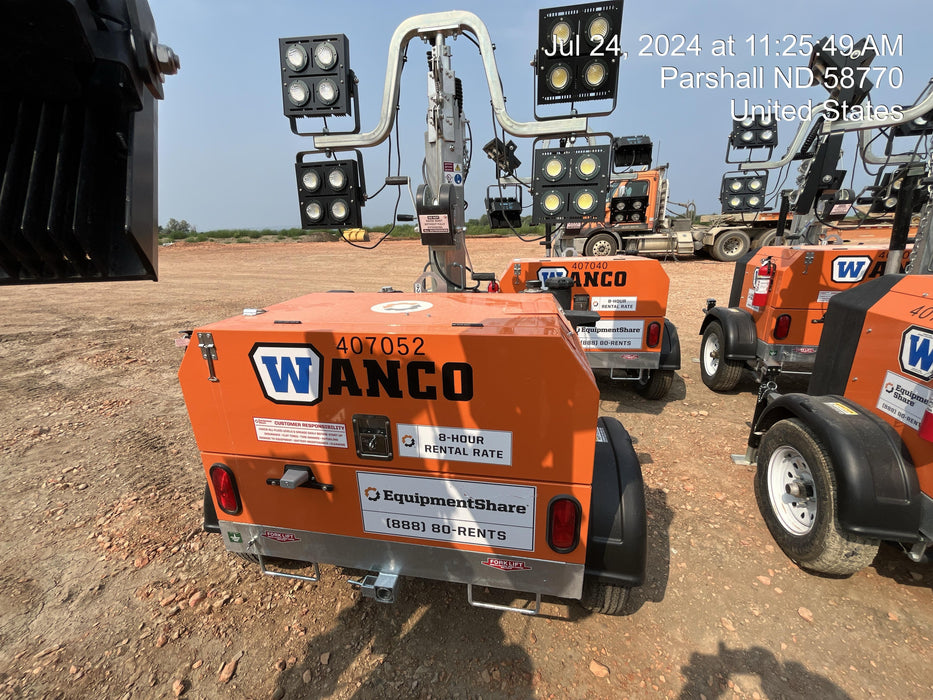 2024 Wanco WLTT-4MM4K Diesel, Deep Sea Controller, Shore Power Plug, Auto Start, (4) 350W LED Floodlights, 4kW Generator, 60 Gal Fuel Tank, 2" Ball, T3