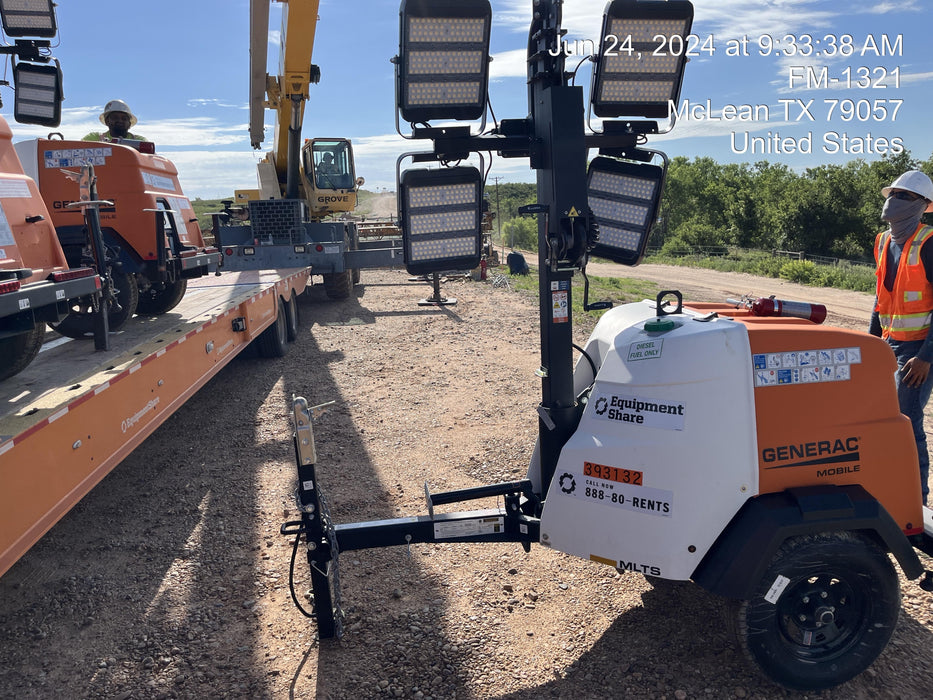 2024 Generac MLT2 Diesel, Flex Switch 120V Input, Powerzone Controller, 
(4) 320W LED Lights, 4kW Generator, 39.9 Gal Fuel Tank, 2" Ball, T3