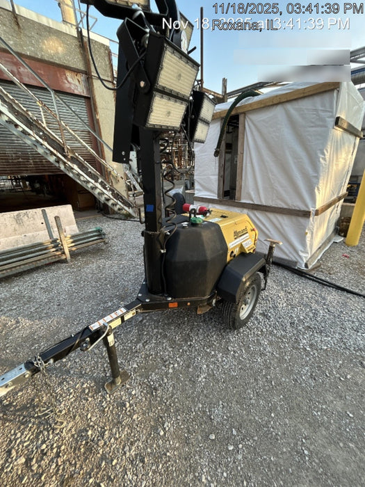 2022 Allmand NLV3GR (4) LED Light Fixture 350W, 23' Vertical Mast, 3kW Prime, Towable, ES Decals, T3