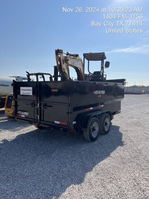 2025 TEXAS PRIDE TRAILERS 14'L x 7'W 5 Cu Yd Trunnion Hydraulic Dump