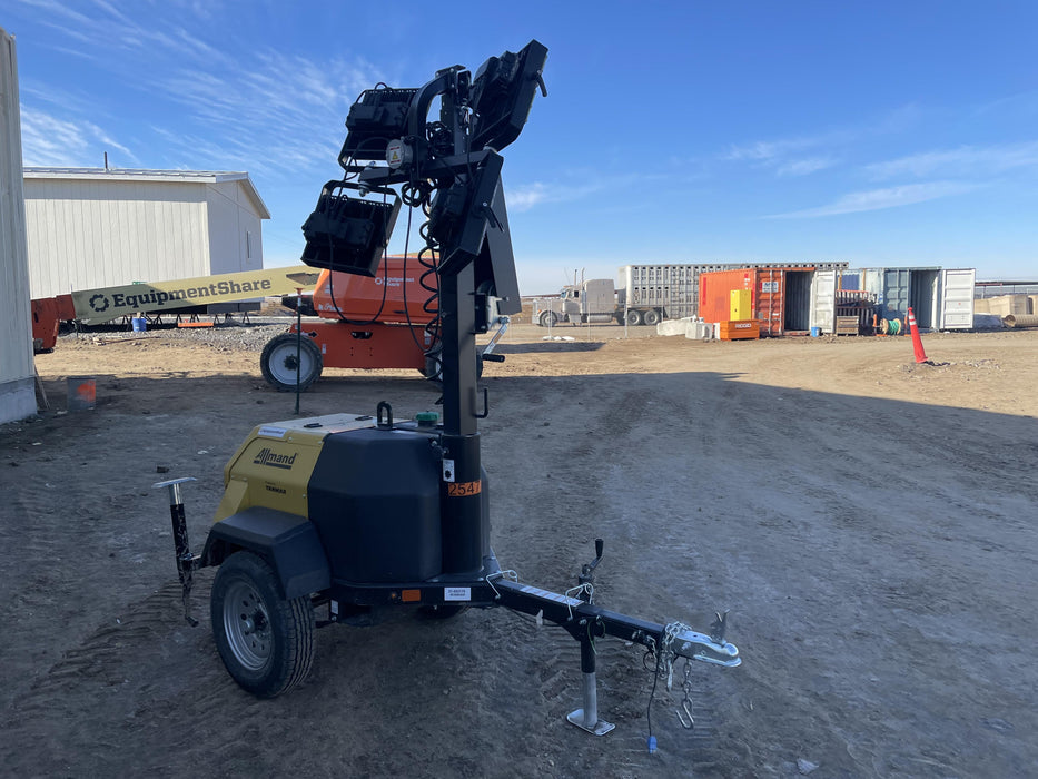 2022 Allmand NLV3GR (4) LED Light Fixture 350W, 23' Vertical Mast, 3kW Prime, Towable, ES Decals, T3