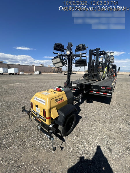 2022 Allmand NLV3GR (4) LED Light Fixture 350W, 23' Vertical Mast, 3kW Prime, Towable, Deep Sea L401, Leveling Jacks, Yanmar T4F 5.8hp
