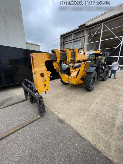 2019 JCB 510-56 Open ROPS, 74 HP, Solid Tires, Worklights, Beacon, Aux Hydraulics, Lifting Eye w/60" Carriage/60" Forks