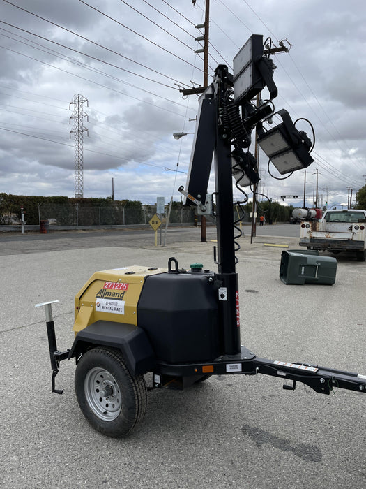2022 Allmand NLV3GR (4) LED Light Fixture 350W, 23' Vertical Mast, 3kW Prime, Towable, ES Decals, T3