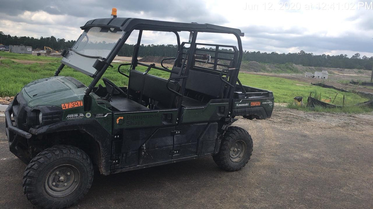 2019 Kawasaki Mule PRO-DXT Standard Options, Backup Alarm, Beacon, Plastic Hard Top, Poly Windshield, Horn Kit