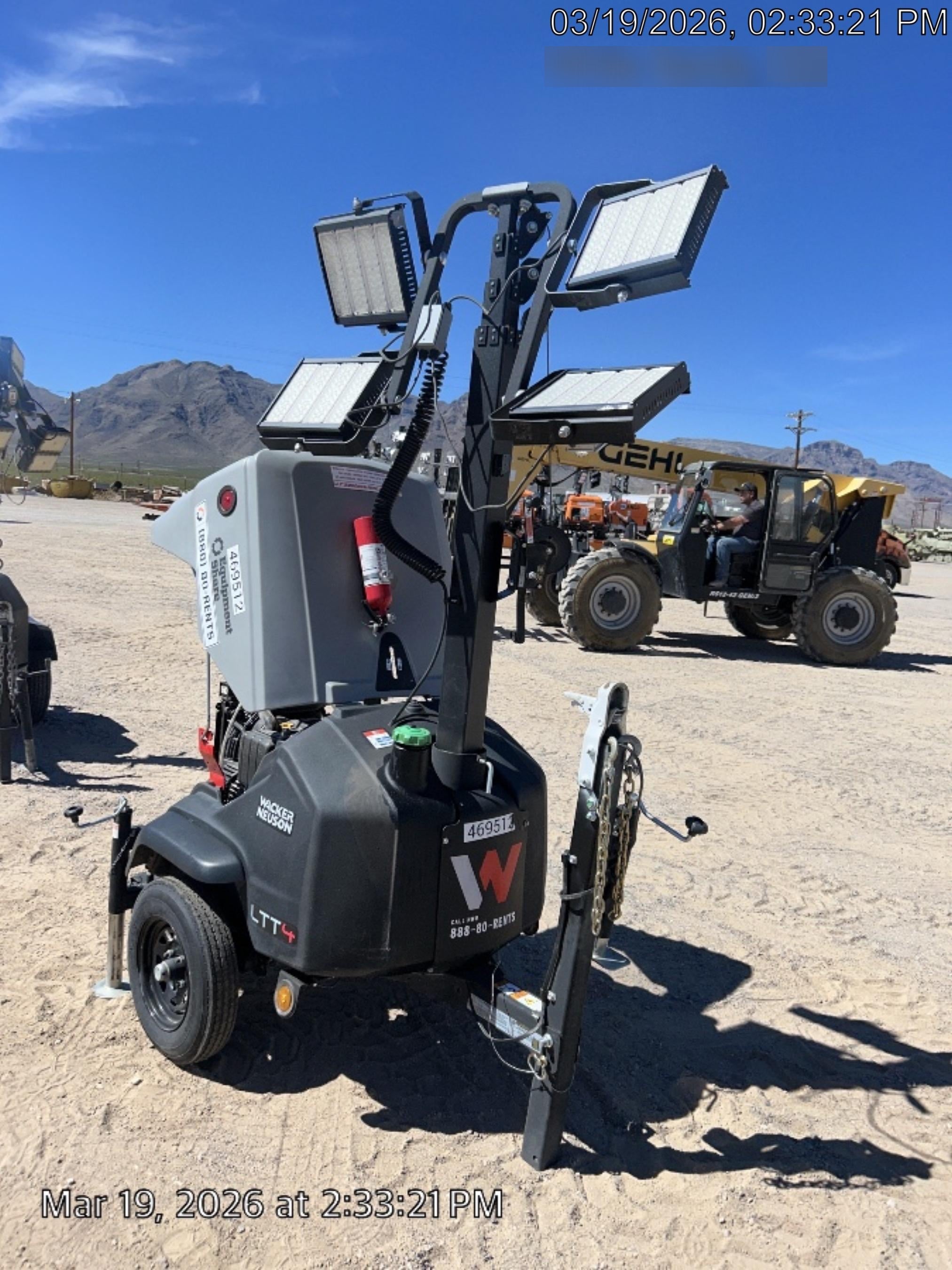 2024 Wacker Neuson LTT4 Diesel, Kohler KDW702, Deep Sea Controller, Auto Start, LED 320W, Bypass Outlet, T3