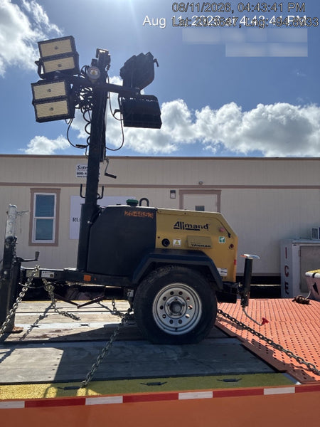 2022 Allmand NLV3GR (4) LED Light Fixture 350W, 23' Vertical Mast, 3kW Prime, Towable, ES Decals, T3