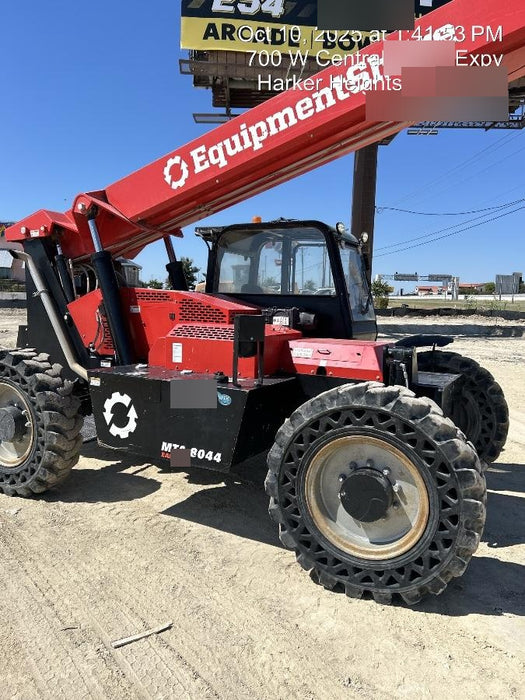 2019 Manitou MTA8044 74hp T4F, Cab/Heat/Air, Cab and Boom LED work lights, Auxiliary Hydraulics, Solid Tires, Amber strobe, Lift Hook 66" Carriage, 60" Forks