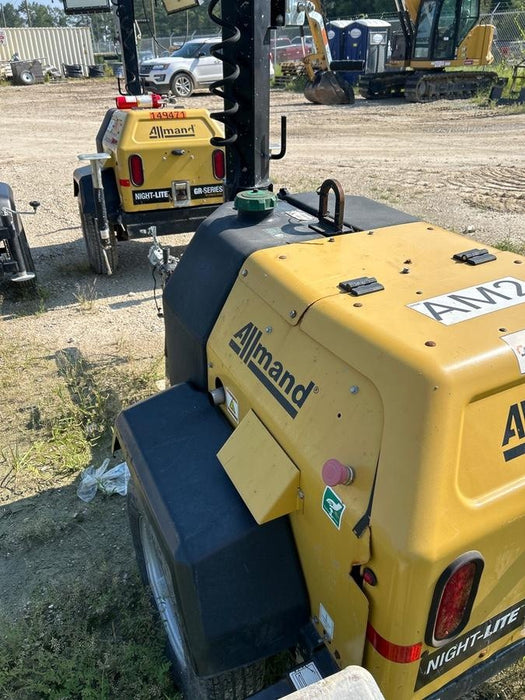 2022 Allmand NLV3GR (4) LED Light Fixture 350W, 23' Vertical Mast, 3kW Prime, Towable, Deep Sea L401, Leveling Jacks, Yanmar T4F 5.8hp