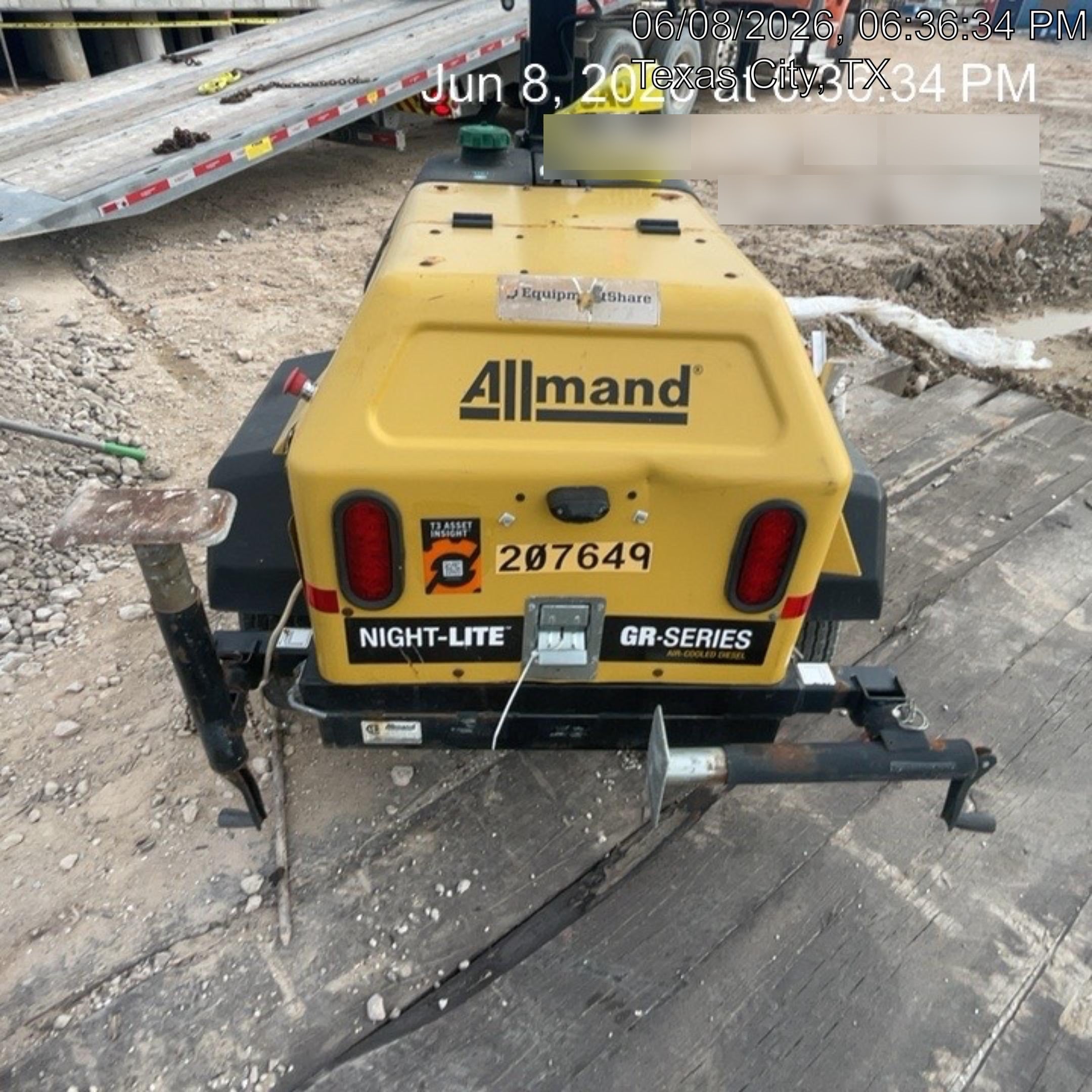 2022 Allmand NLV3GR (4) LED Light Fixture 350W, 23' Vertical Mast, 3kW Prime, Towable, Deep Sea L401, Leveling Jacks, Yanmar T4F 5.8hp