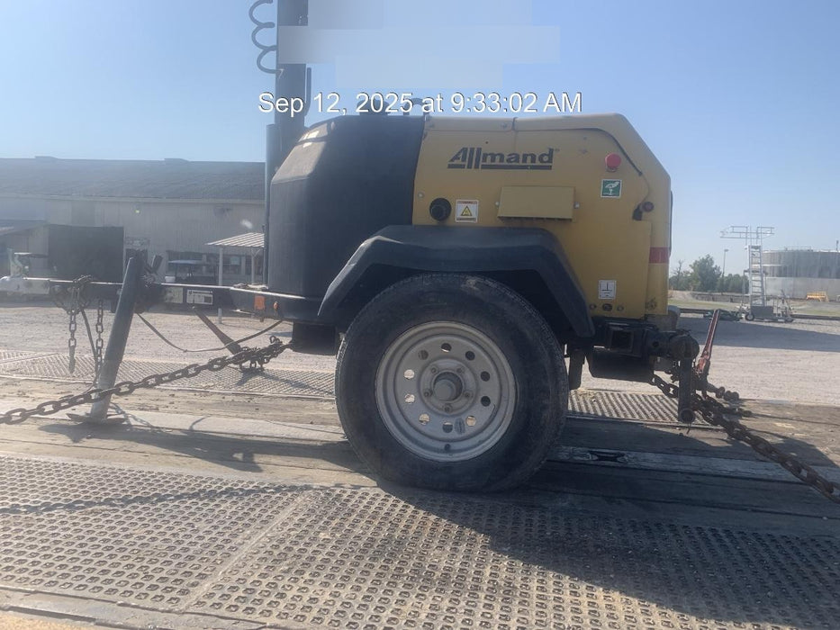 2022 Allmand NLV3GR (4) LED Light Fixture 350W, 23' Vertical Mast, 3kW Prime, Towable, Deep Sea L401, Leveling Jacks, Yanmar T4F 5.8hp