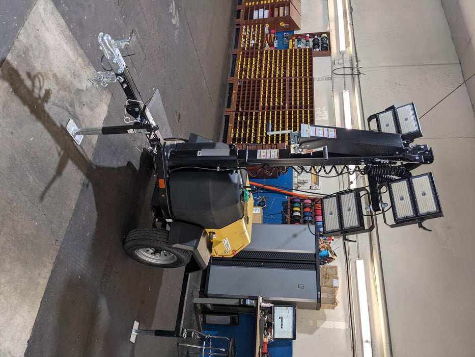 2021 Allmand NLV3GR (4) LED Light Fixture 350W, 23' Vertical Mast, 3kW Prime, Towable, Deep Sea L401, Leveling Jacks, Yanmar T4F 5.8hp