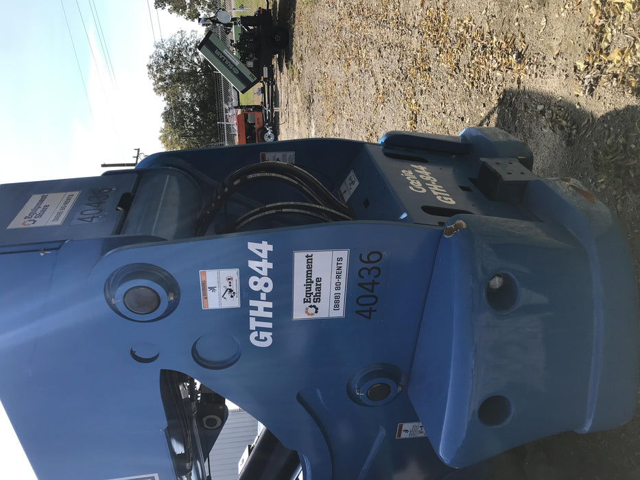 2019 Genie GTH-844 Cab/Heat/AC, Solid RT Tires, LED Work Lights, Beacon 60" QA Carriage, 48" Forks