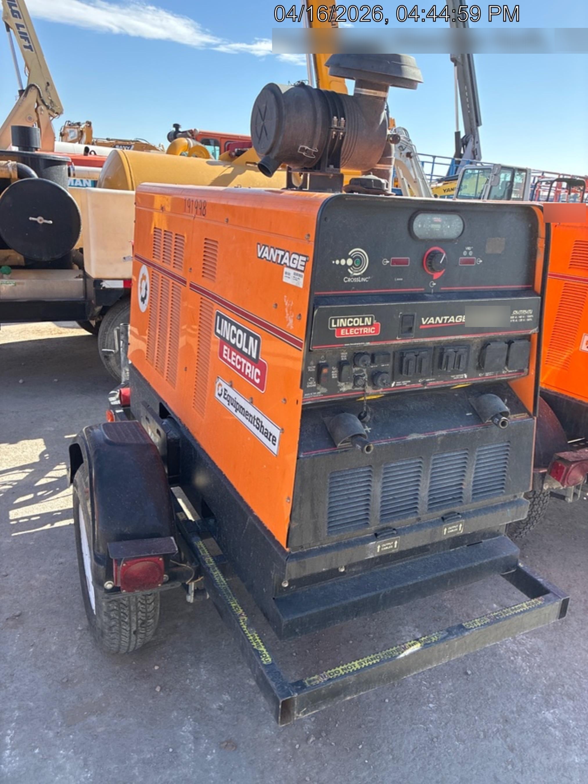 2021 Lincoln Electric Vantage 549X Ready Pak 3, ORANGE (includes trailer, cable rack, fender light kit)