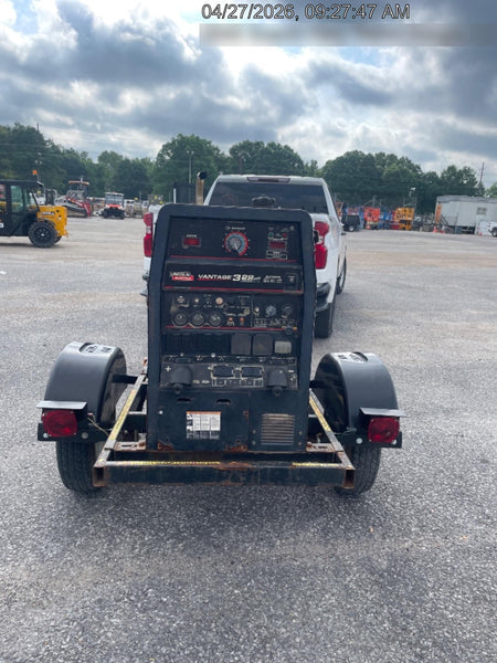 2019 Lincoln Electric Vantage 322 Welder Ready-Pak 3, Two wheel trailer, Fender and Light kit, Cable Rack