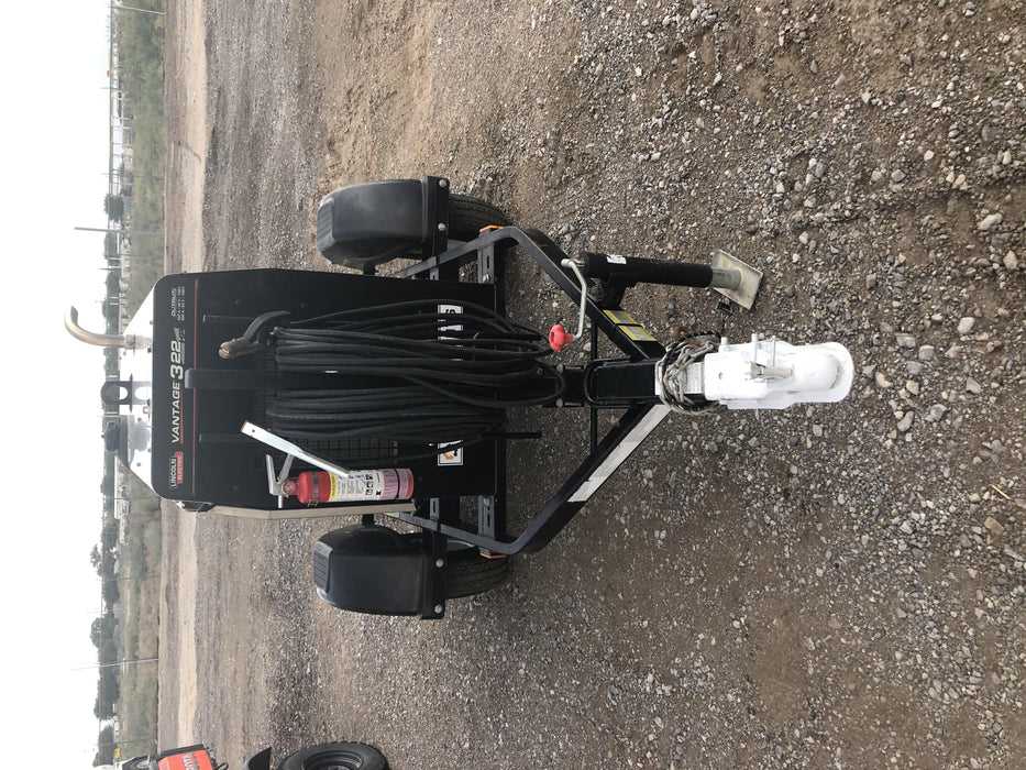 2019 Lincoln Electric Vantage 322 Welder Ready-Pak 3, Two wheel trailer, Fender and Light kit, Cable Rack