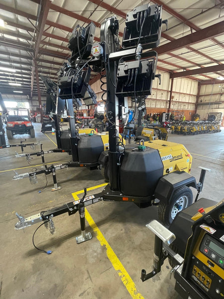 2022 Allmand NLV3GR (4) LED Light Fixture 350W, 23' Vertical Mast, 3kW Prime, Towable, ES Decals, T3