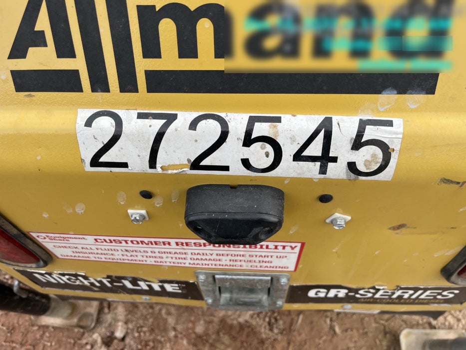 2022 Allmand NLV3GR (4) LED Light Fixture 350W, 23' Vertical Mast, 3kW Prime, Towable, ES Decals, T3