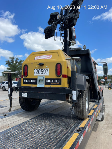 2022 Allmand NLV3GR (4) LED Light Fixture 350W, 23' Vertical Mast, 3kW Prime, Towable, Deep Sea L401, Leveling Jacks, Yanmar T4F 5.8hp