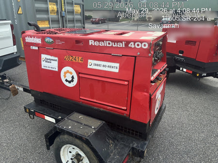 2022 Shindaiwa DGW400MDL Kubota D902 Engine, 23 HP, Dual Op Welder, Wire, Arc, Droop Stick, Tig, and CC Stick Functionality, Simulphase, 3 Phase and 1 Phase Gen Output, Single Axle NB Trlr, Slr Trckl Chrg 12V 12W, Fire Ext