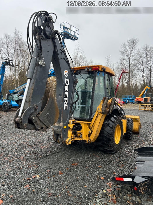 2020 John Deere 410L - Extendable Stick Cab/Heat/Air, 4WD, Extendable Stick, Pilot Controls, 2 Way Hydraulics, TAG Manual QC