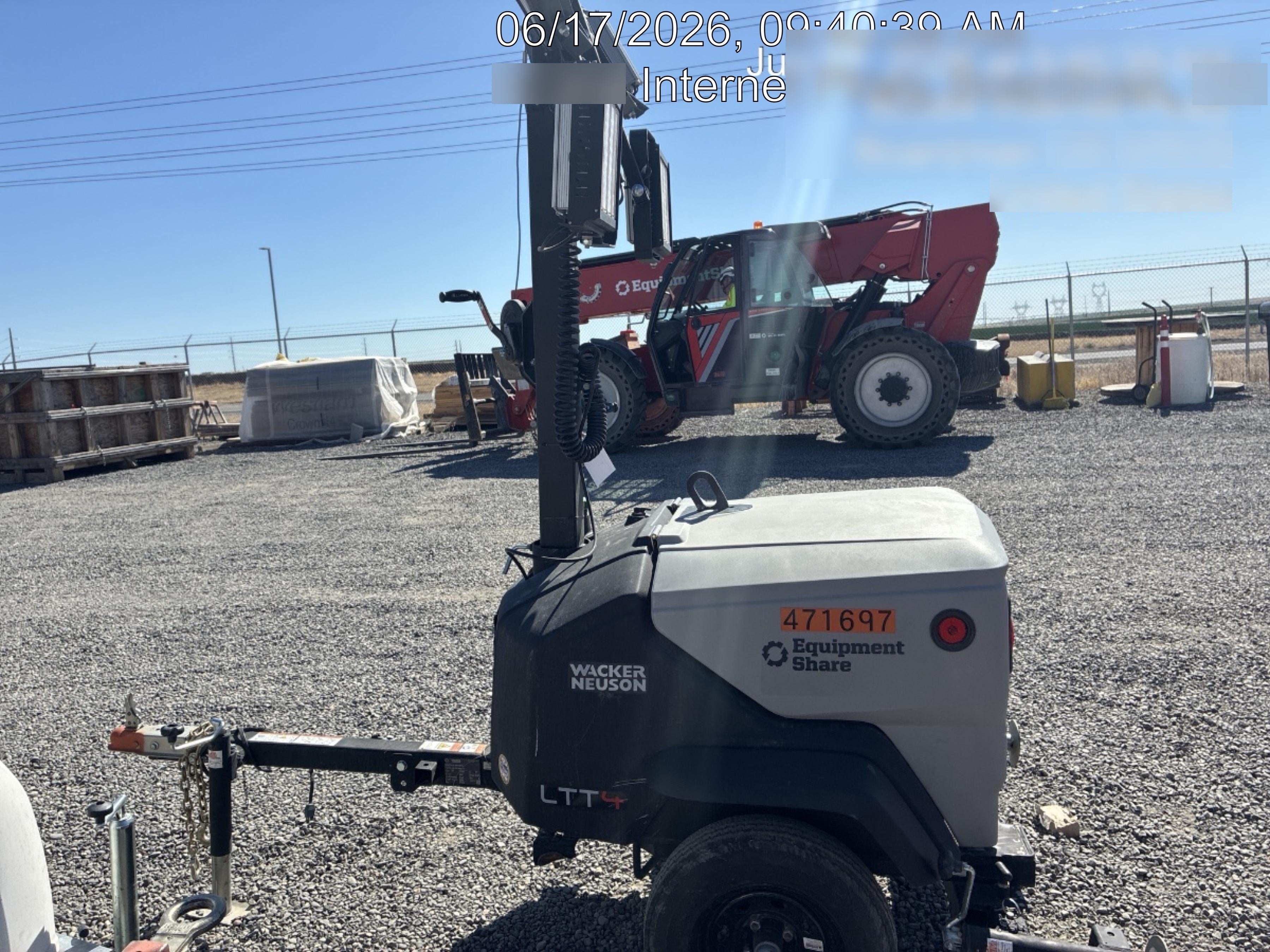 2024 Wacker Neuson LTT4 Diesel, Kohler KDW702, Deep Sea Controller, Auto Start, LED 320W, Bypass Outlet, T3